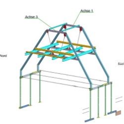 Entwurfszeichnung des Stahltragwerks